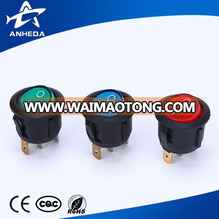 high quality customized color automotive round black kcd1 106 boat push ship rocker switch t125 55 T85 with led light