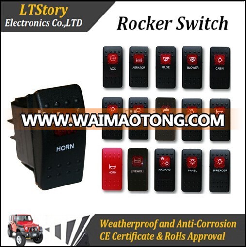 Marine waterproof Rocker switch 12V 24V ON/OFF laser switch